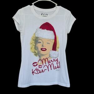 Hollywood Legends Marilyn Monroe Womens Shirt Medium Christmas Sex‎ Symbol White
